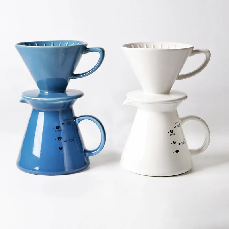 Wholesale Customized Ceramic Pour Over Coffee Dripper v60 Coffee Drip Filter Set