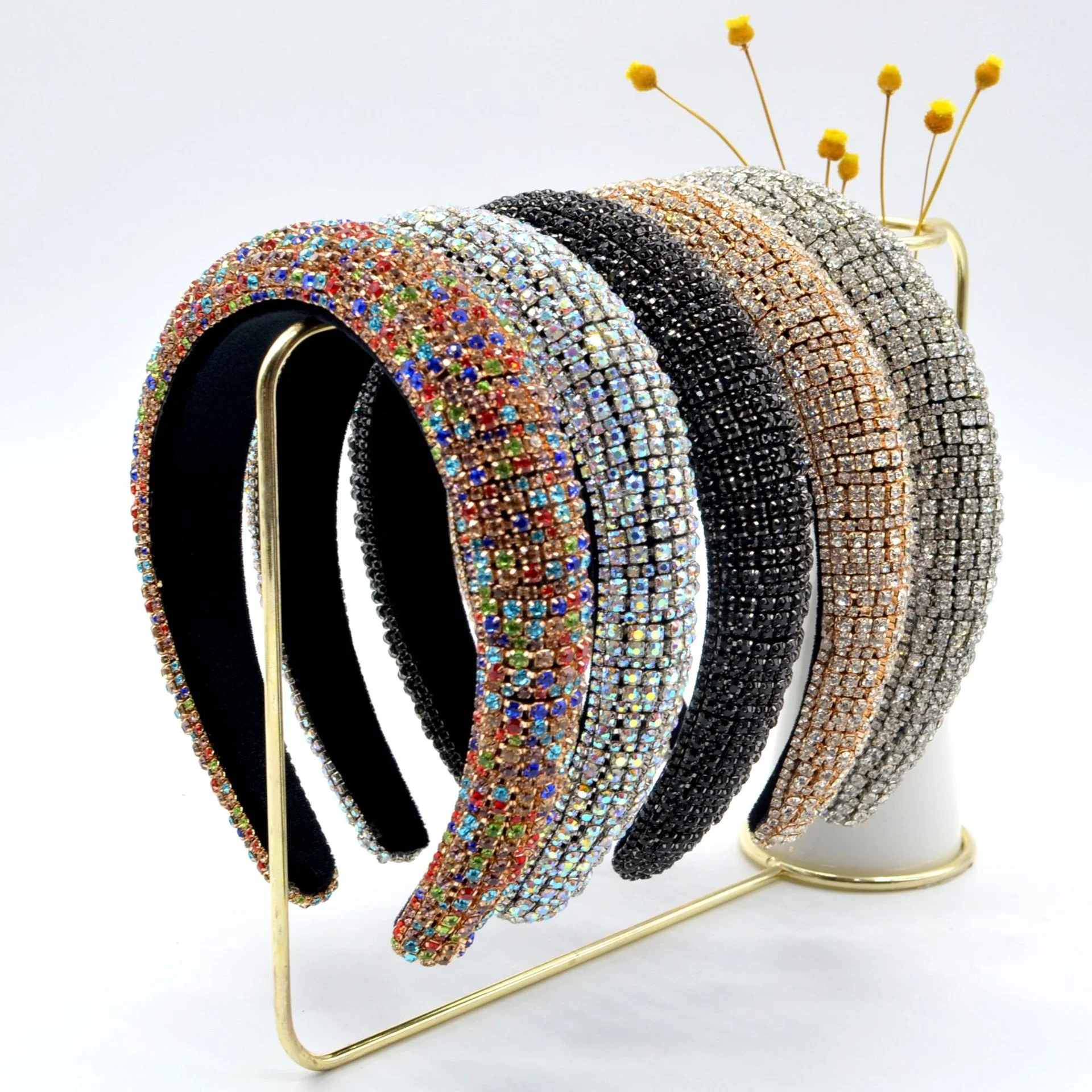
2021 designer rhinestone hairband diamond luxury bling headband women hair accessories 