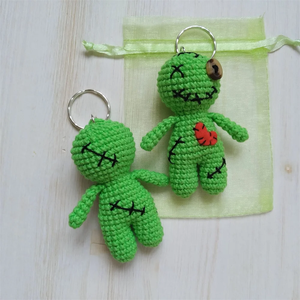 Halloween Gift Voodoo Doll Keychain Creepy Cute Plush Kawaii Plushie Horror Charm Weird Keychain Accessory for Gothic Bag