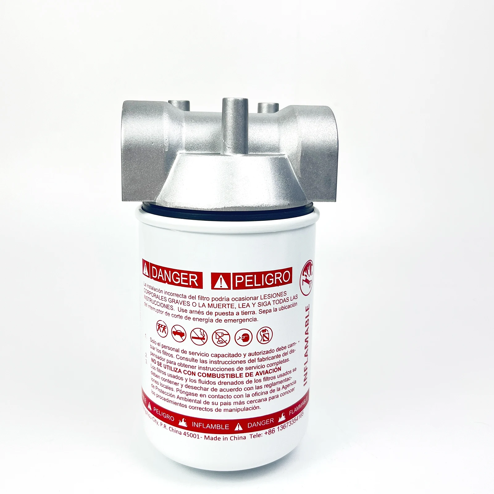 Aluminum Alloy Fuel Dispenser Filter Diesel Gasoline Solvent Trap Fuel Filter R18189HS-10 with Holder
