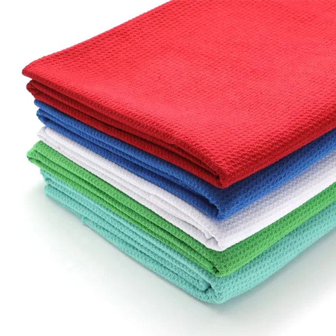 Fancy Weaving Microfiber Waffle Fabric in Rolls, Beach Towel Waffle Fabric