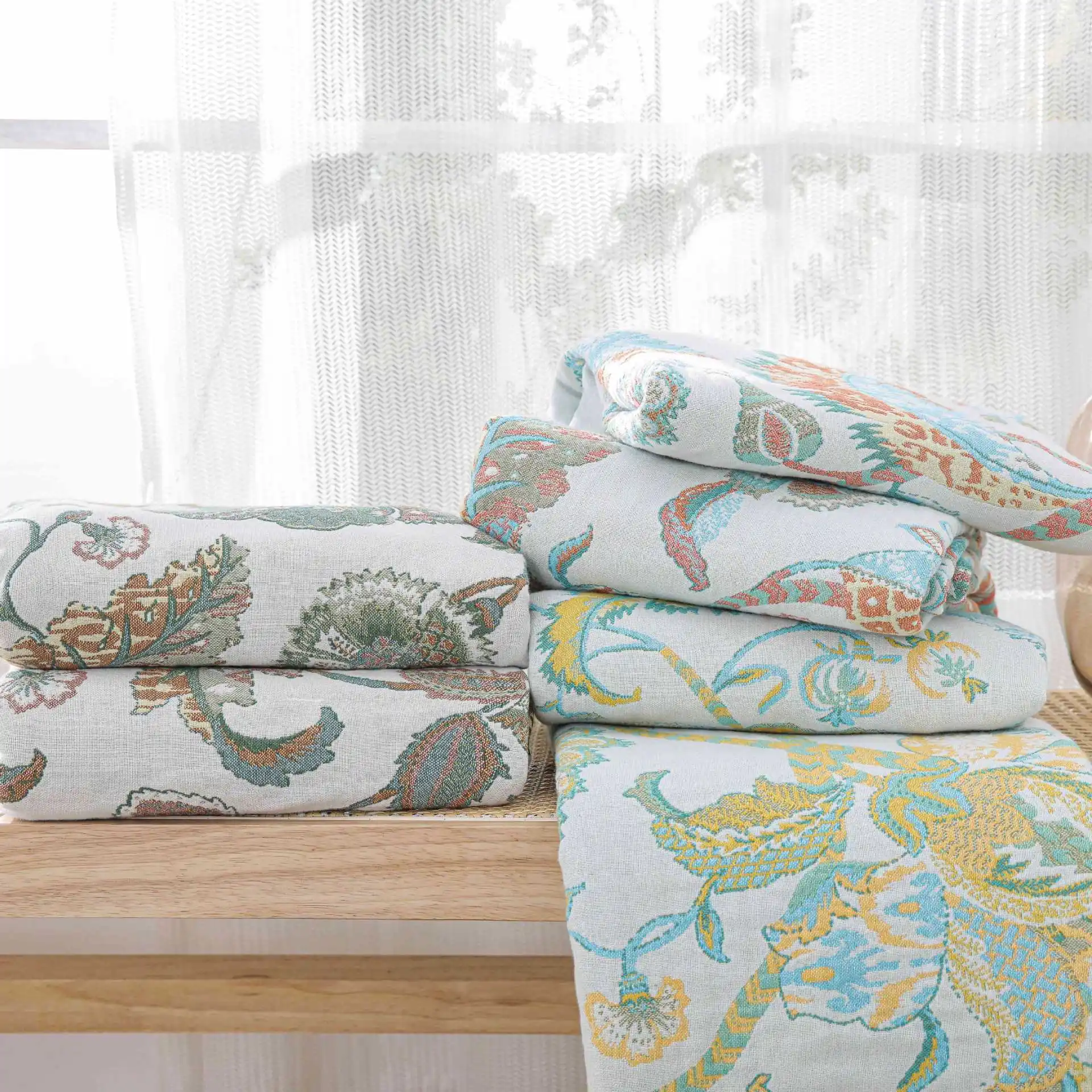 New pure cotton gauze bed cover tassel sofa towel cover blanket with best price