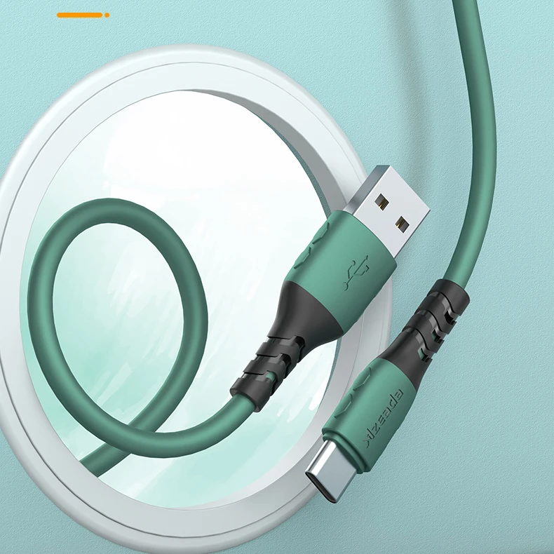 PRODA/AZEADA hot selling fast charging data cables 3A Max silicone soft 1M Type-C cable  USB Mobile Phone Android Cables