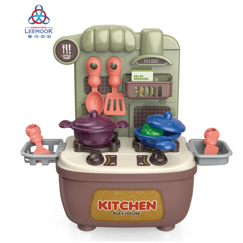 Leemook 19 pcs cooking food children mini 2 in 1 handbag set  happy kids happy play kitchen toy kit for kids