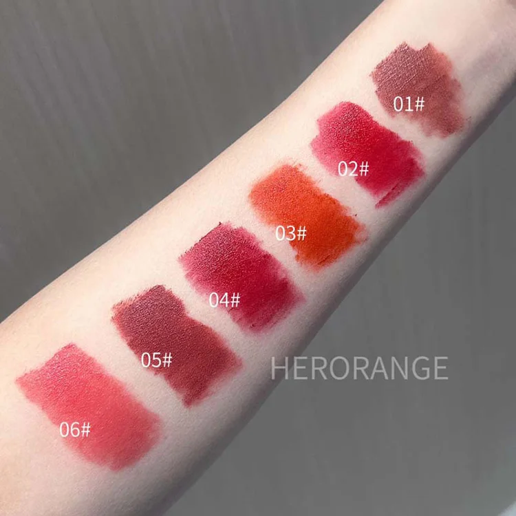 High Quality Herorange 3 Colors Matte Velvety Liquid Lipstick Set Waterproof Non-Stick Cup LIQUID VELVET MATTE LIPGLOSS SET