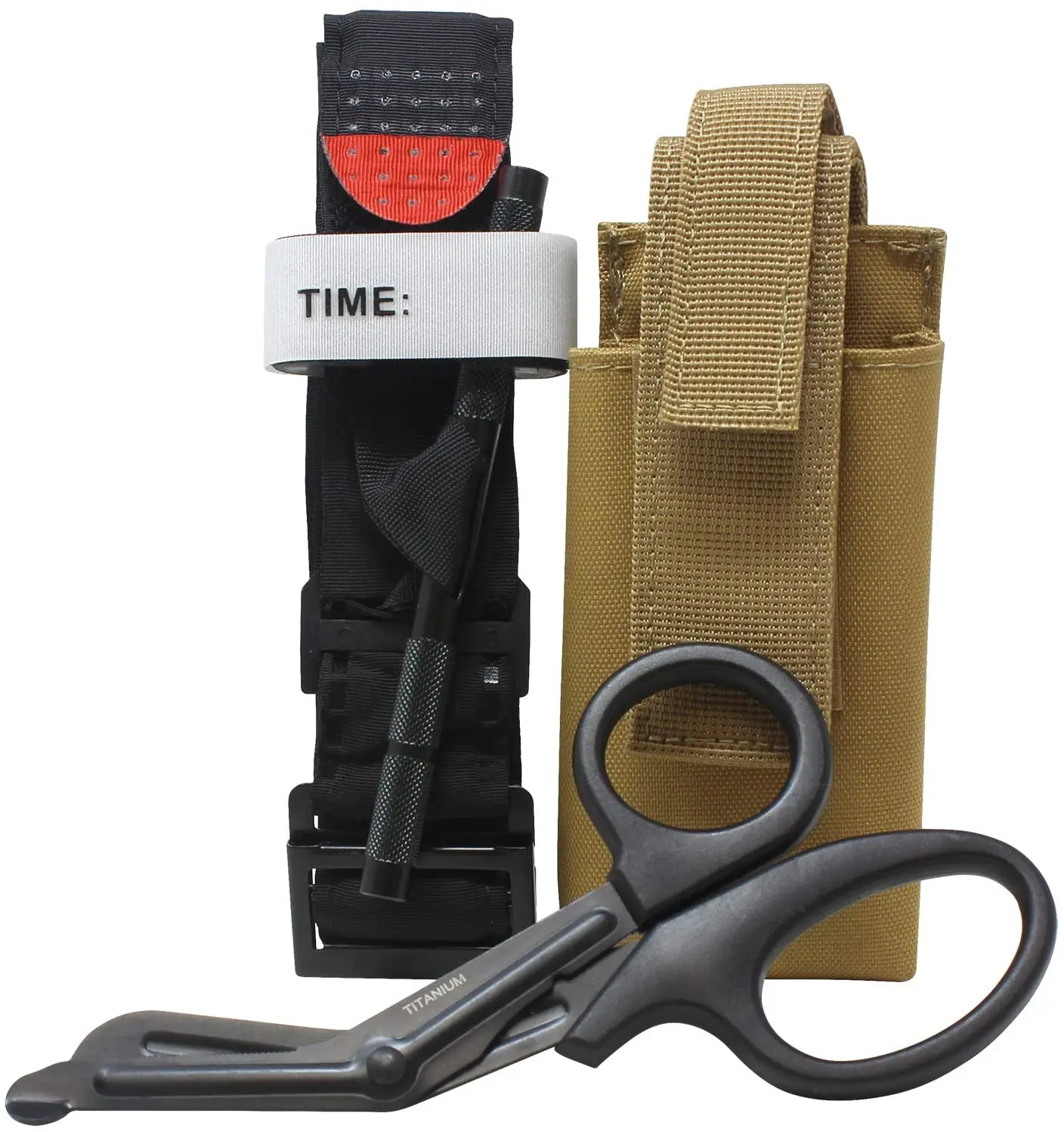 High Quality Tactical Combat Tourniquet Belt Holder with Titanium EMS Shears