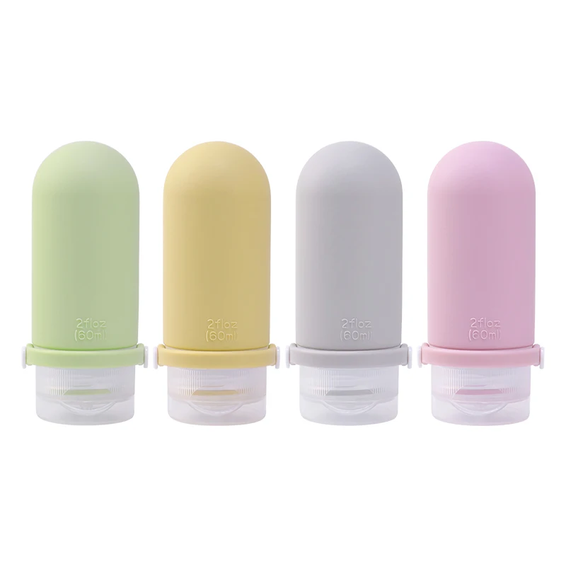 2oz Eco Friendly Portable Leak Proof Squeeze Small Silicone Salad Sauce Containers Ketchup Bottle Salad Dressing Container To Go