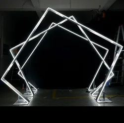 2022 latest double-side LED Water running arch program control outdoor wedding arch, background, stage decoration