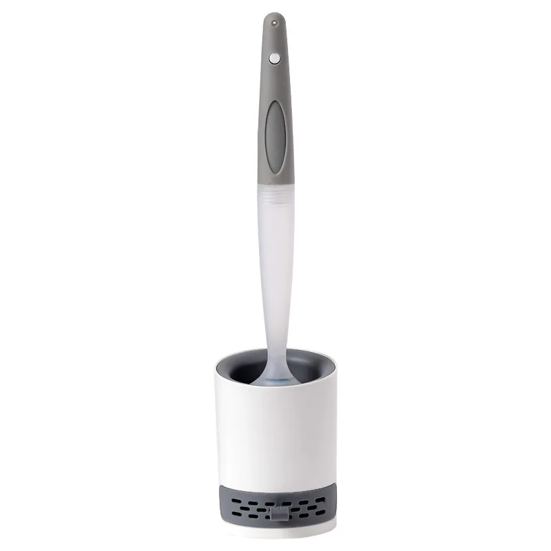 Hot Sales Silicone Toilet Brush for Cleaning Bathroom with Soap Dispenser Refillable Liquid Wall Mounting