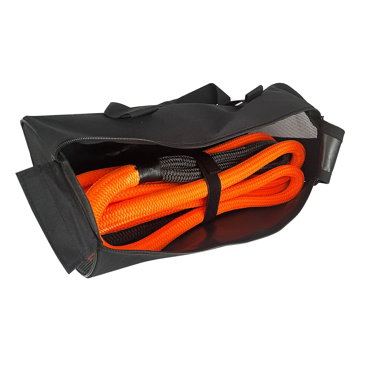 Car tow kinetic recovery rope with two Soft shackles ropes tool bag