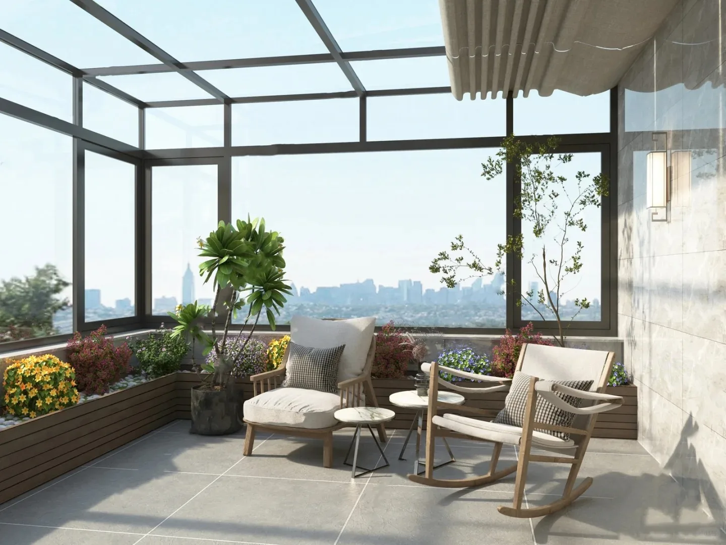 Modern Glass Houses Sunshine Room Outdoor Garden 4 Season Aluminum Sunroom Free Standing Solar Green Houses Prefab Construction