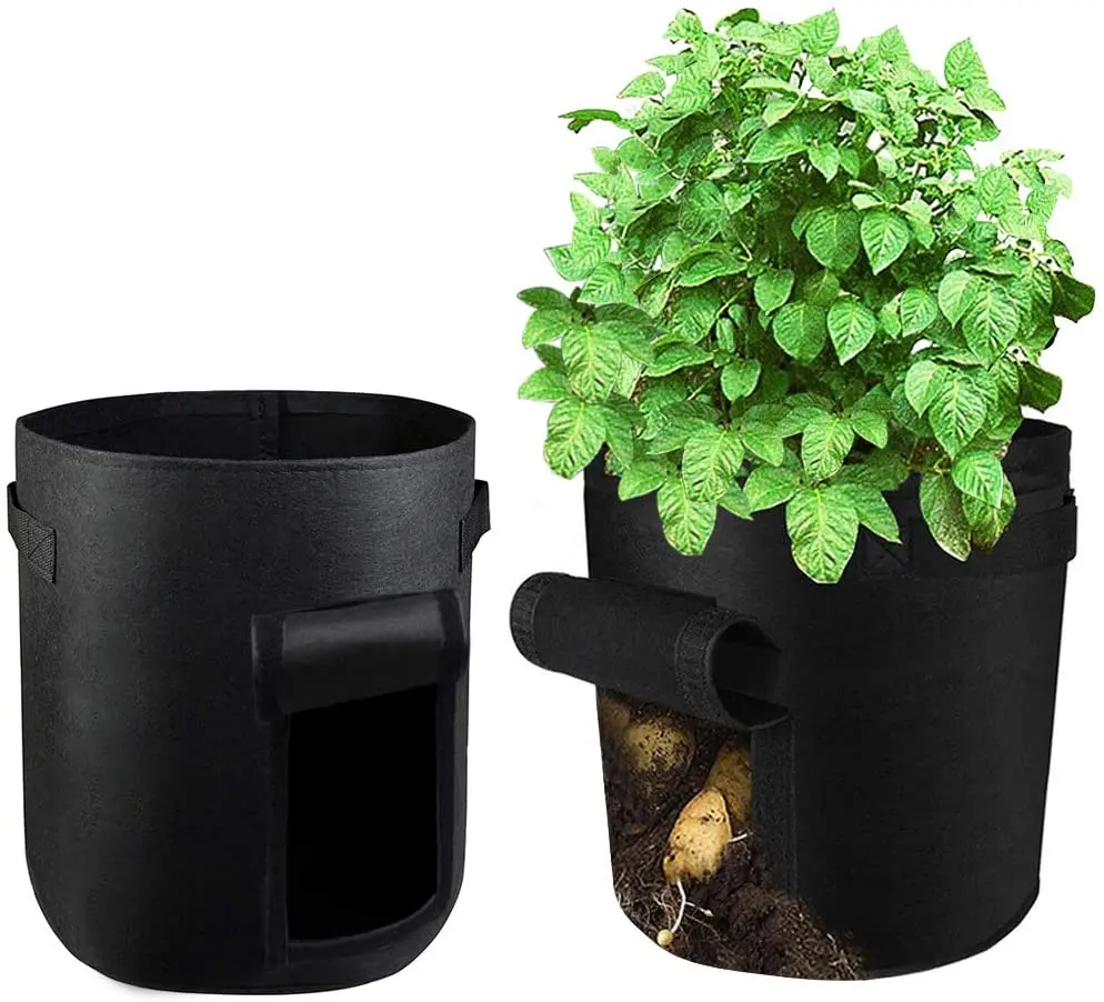 Hengze Eco-friendly  Non-Woven Fabric Seed Potato Vegetable Fruits Nursery Plants Grow Bags