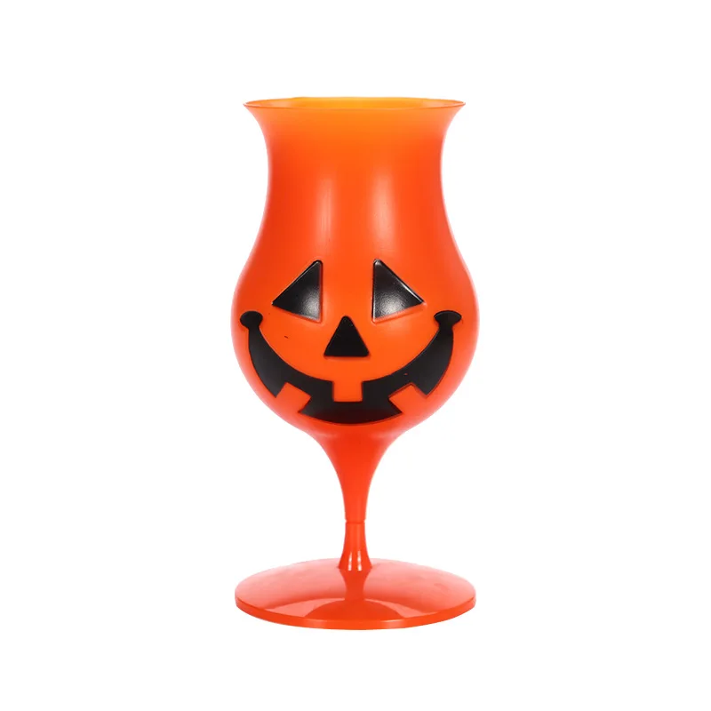 wholesale cheap hot sale 700ml  halloween  hand made pumpkin  orange plastic goblet