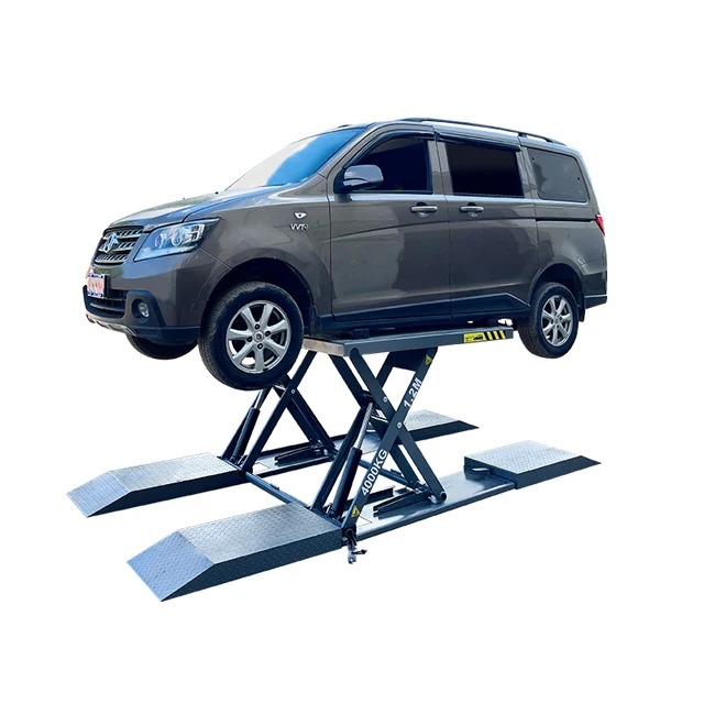 1.4m 4ton mid-rise automotive car scissor lift with portable moving kit garage equipment Car Scissor Lift
