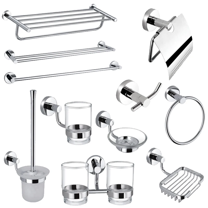 Bathroom accessories complete set towel rack hook thoothbrush toilet brush holder