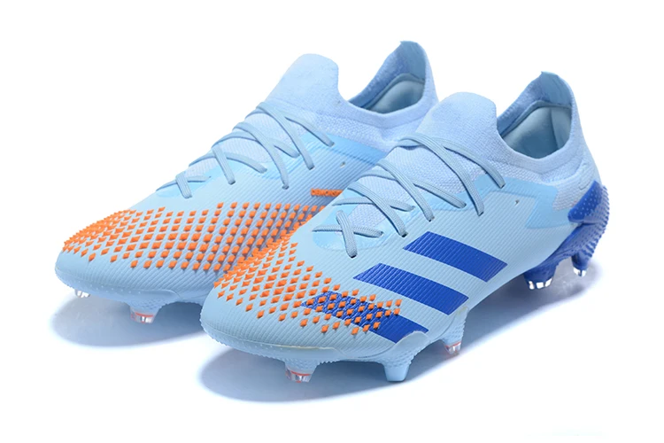 Latest design summer new predator mutator 20.1 low FG - Core black / White / active red FG nail football shoes