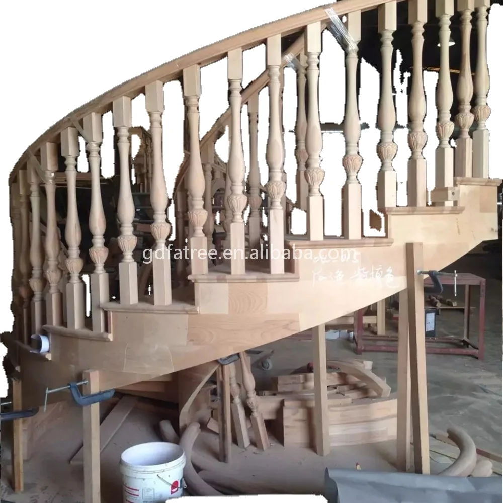Floor Mounted or wall mounted wood metal stair handrail for outdoor single 2 / 3 steps and interior porch railing system