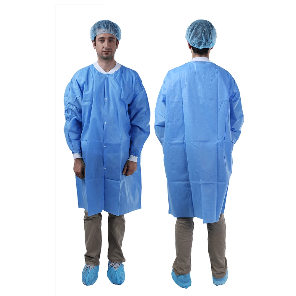 Factory Price 20-60gsm Doctor Lab Coats SMS Disposable Medical Coats Laboratory Coat
