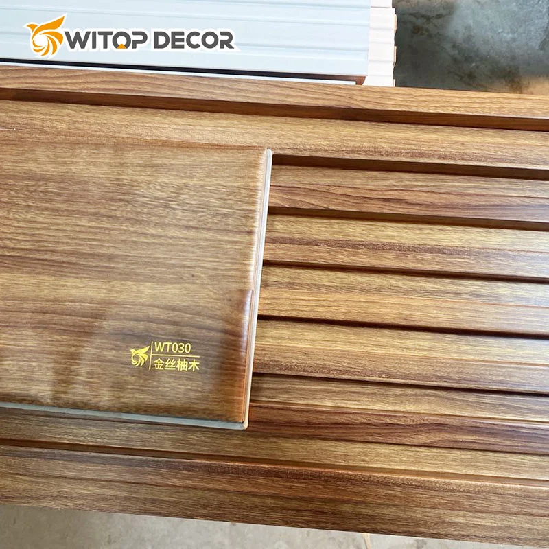 Wooden Series Embossing Indoor Brown color decoration Wpc Wall Panels