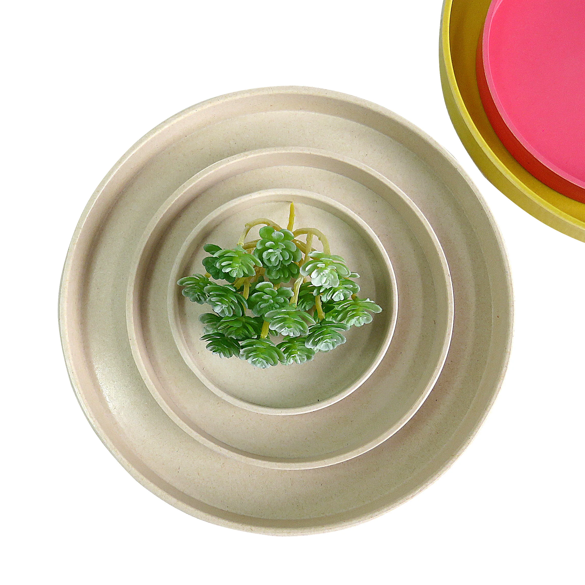 Непросто сломать керамические горшки бамбуковое волокно биоразлагаемые цветочные горшки поднос для растений капельный поднос