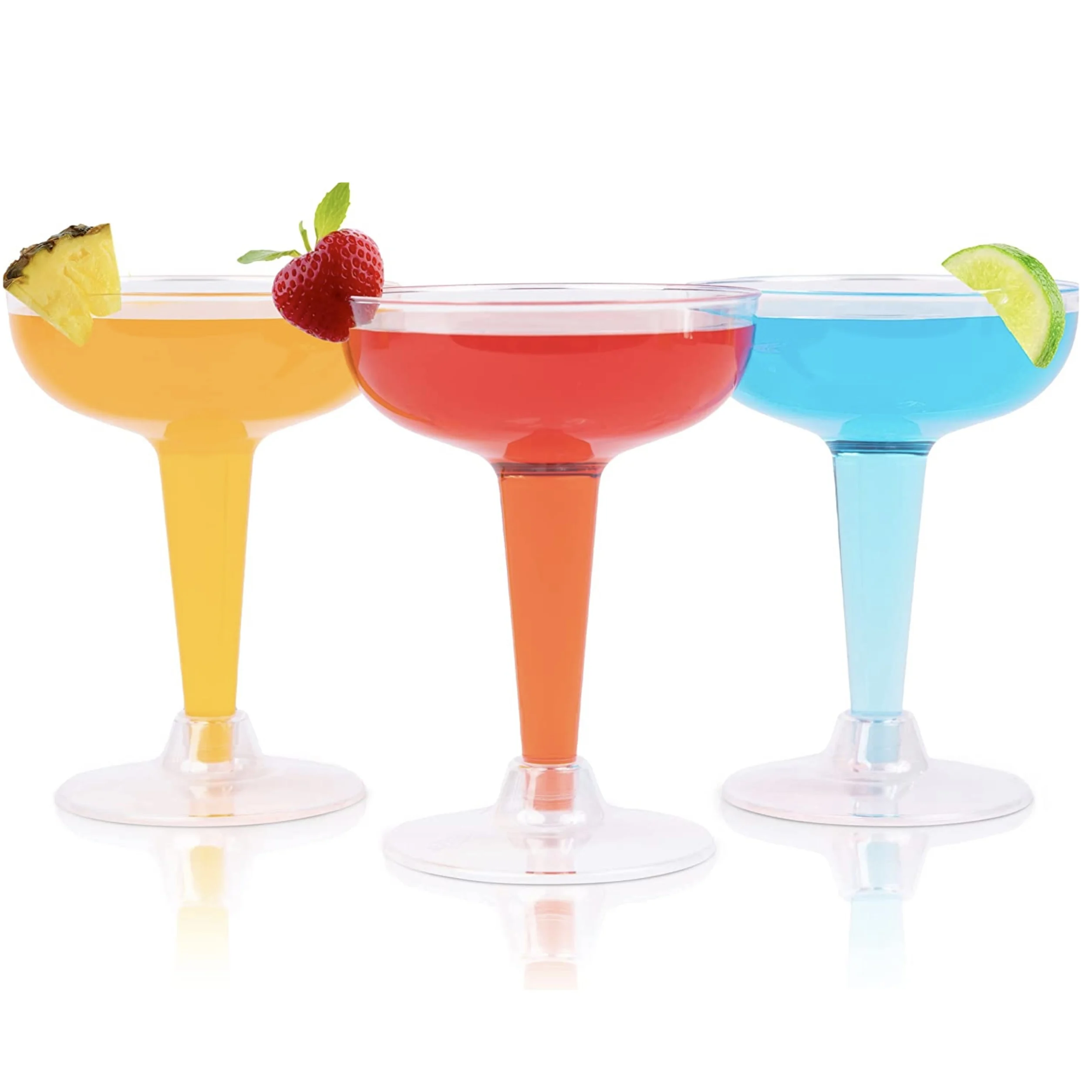 Plastic Coupe Cocktail Glasses, Margarita, Stemmed Champagne Set, Disposable Cocktail, Mimosa Party Cups, 4oz