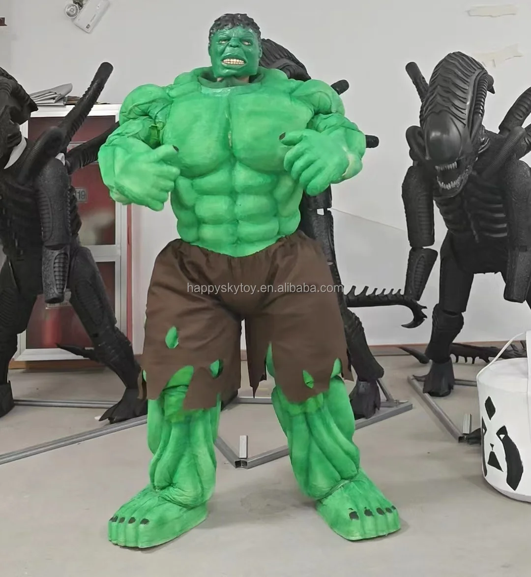 Realistic Robot Costume Performance Cosplay Hulk Green Giant Man Cartoon character Mascot Costumes