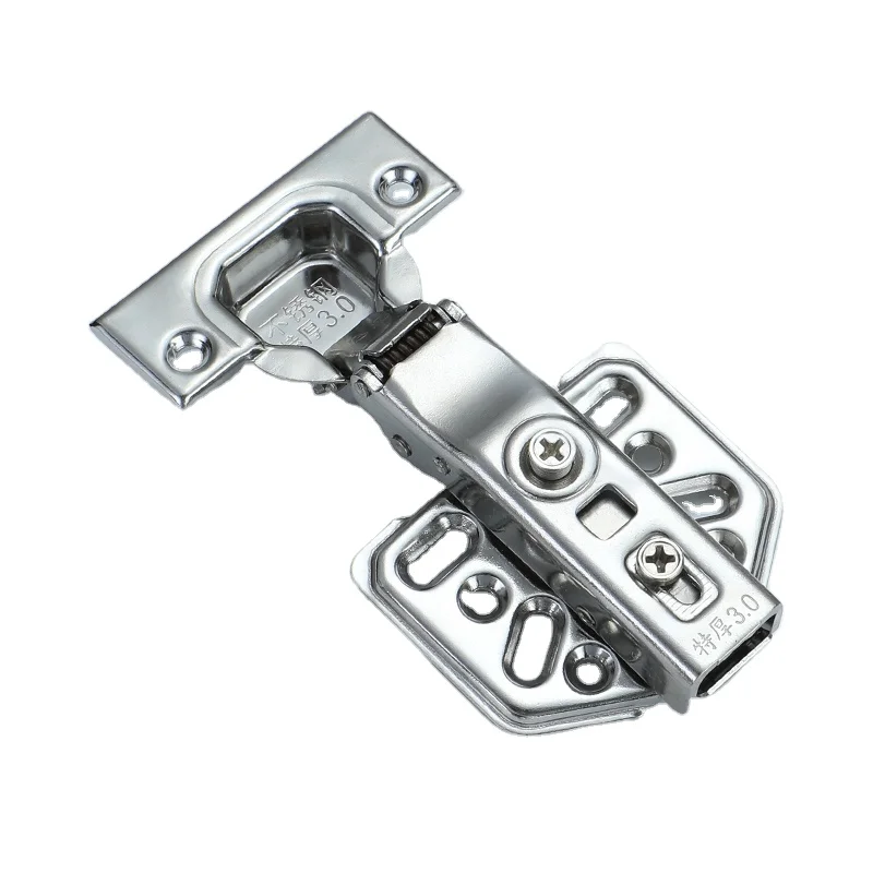 Heavy Duty 3.0mm Stainless Steel Hydraulic Self Closing Slide on Thick Door Hinge for Kitchen Cabinets