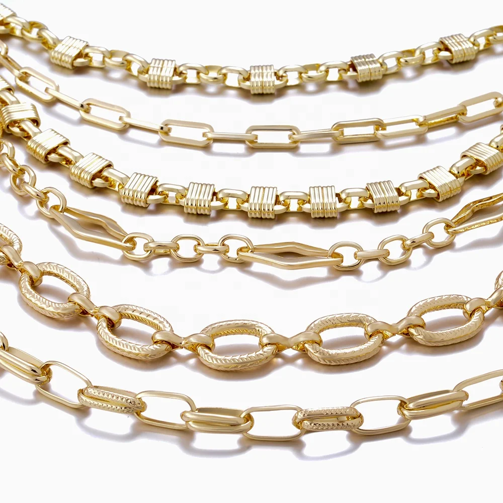 Wholesale Gauge Wire Chains 18K Gold Plated Link Chain Bulk For Women Diy Choker Necklace Bracelet Jewelry Making Accessories