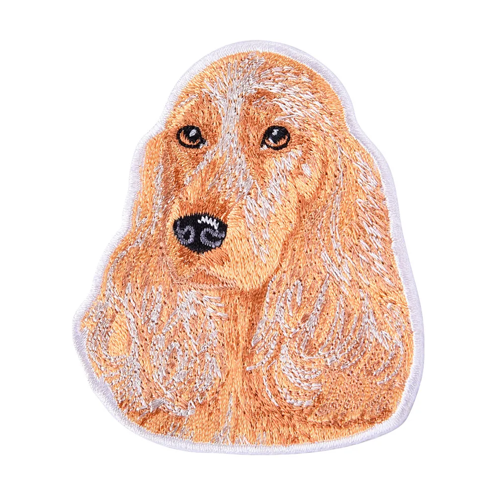 Wholesale Custom Fabric Dog Patch 3D Embroidery Patches For Clothes