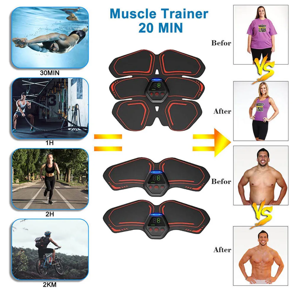 Display abdominal muscle paste fitness device manufacturer new EMS home muscle fitness exercise training abdominal device