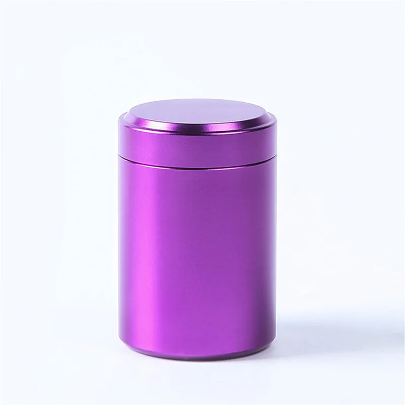 70ML 140ML Solid Color Airtight Smell Proof Container Aluminum Herb Stash Metal Sealed Can Tea Jar Tobacco Storage Boxes