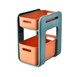 Multi-functional House Product 2 Layer Kitchen Rack Plastic Serviing Food Trolleys Carts