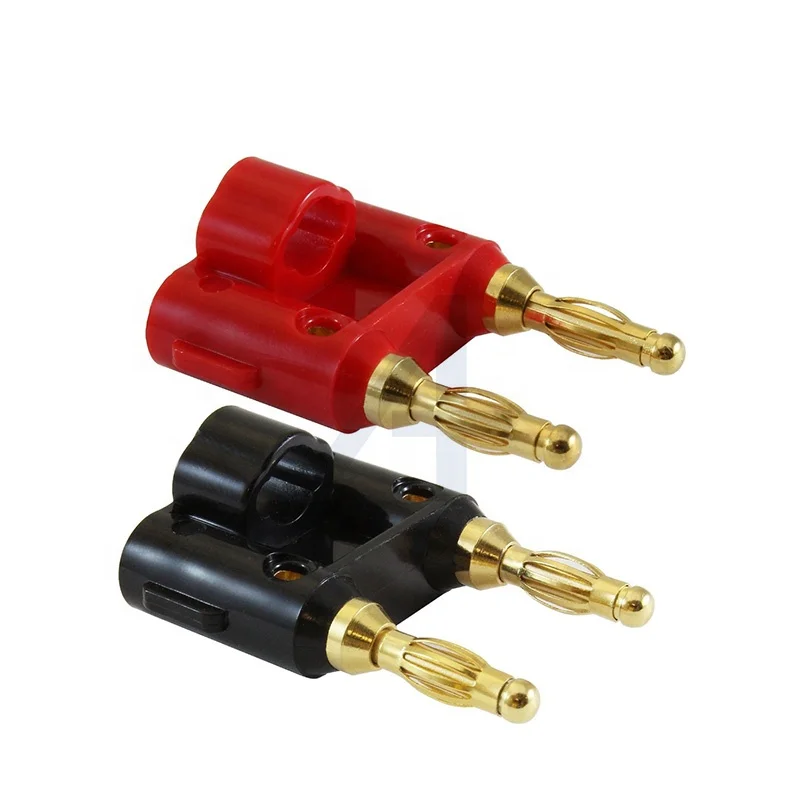 JIALUN Gold Plated Brass 4mm Double Stackable Banana Plug