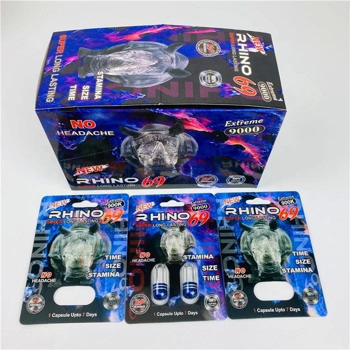 Rhino 69 600K Blister 3D Card For Capsule Container Jar Pink Pussycat Female Enhancer Pills Packaging Black Mamba 7K Paper Card