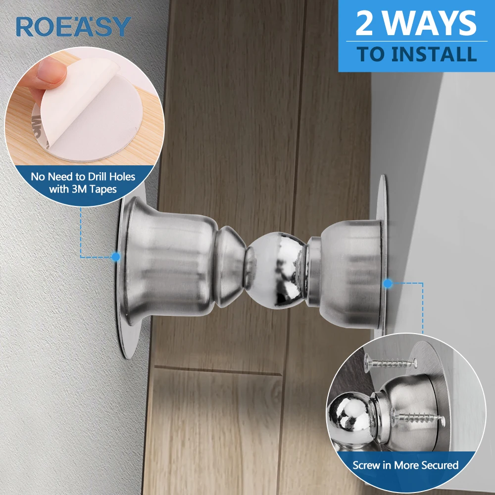 Roeasy stainless steel door stops furniture stoppers hidden door holders floor mounted door stops