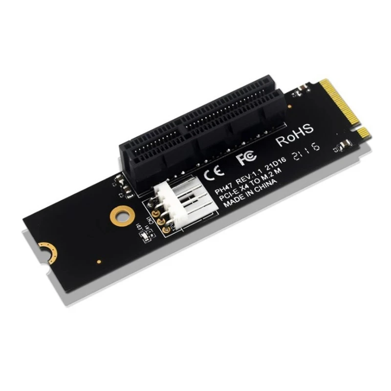 Черная плата NGFF M.2 M2 Key M к PCI-E 4X переходник-адаптер со светодиодным индикатором напряжения для майнинга ETH GPU
