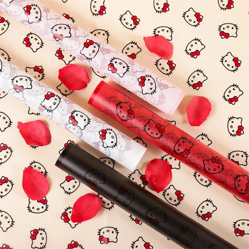 2024 New Design Hot Sale hello KT kitty flower wrapping paper custom flower paper