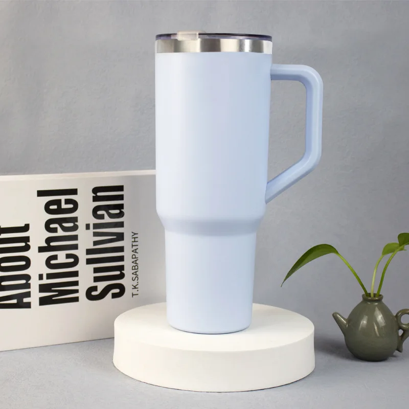 40 oz  Reusable Double Wall Vacuum Insulated Stainless Steel Travel Coffee Mug Tumblers with Handle and lid