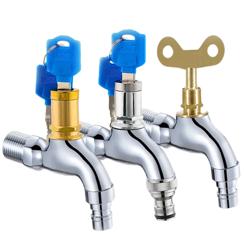 IFAN Anti-Theft Lockable Water Taps 1/2' Outdoor Garden Alloy Zink Tap Bibcock