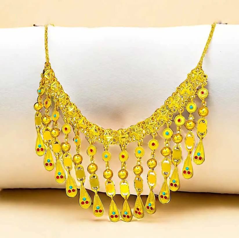 New Arrivals Gold Plated Kundan Jewelry Hot Sale New Design Dubai Crystals Gemstone Women Fashion Chain Necklaces