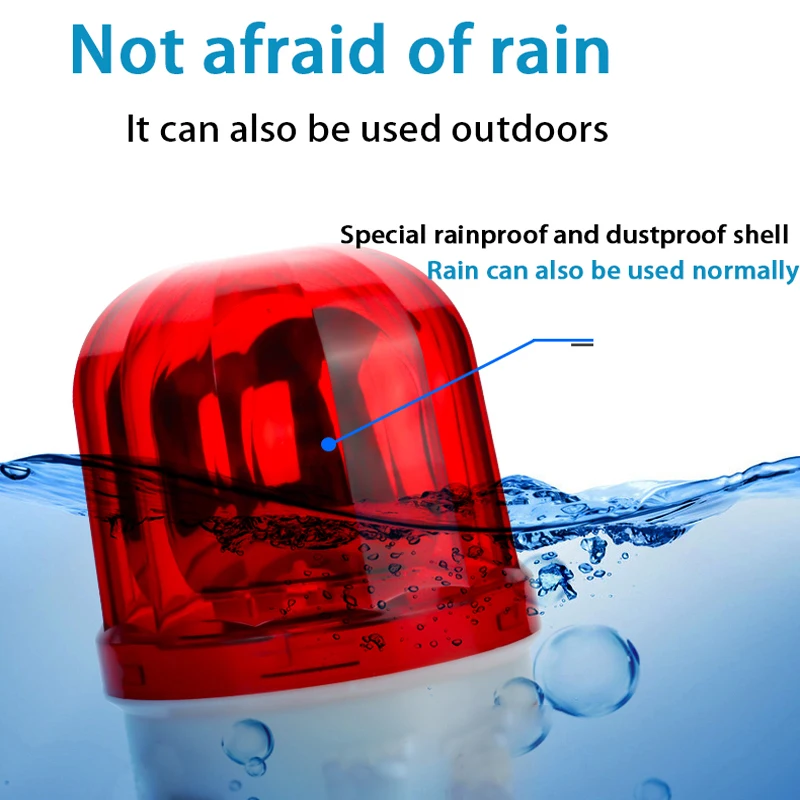 Rotary Audible And Visual Alarm Horn Warning Light Audible And Visual Alarm Perimeter Intrusion Alarm System Electric Fenc kit