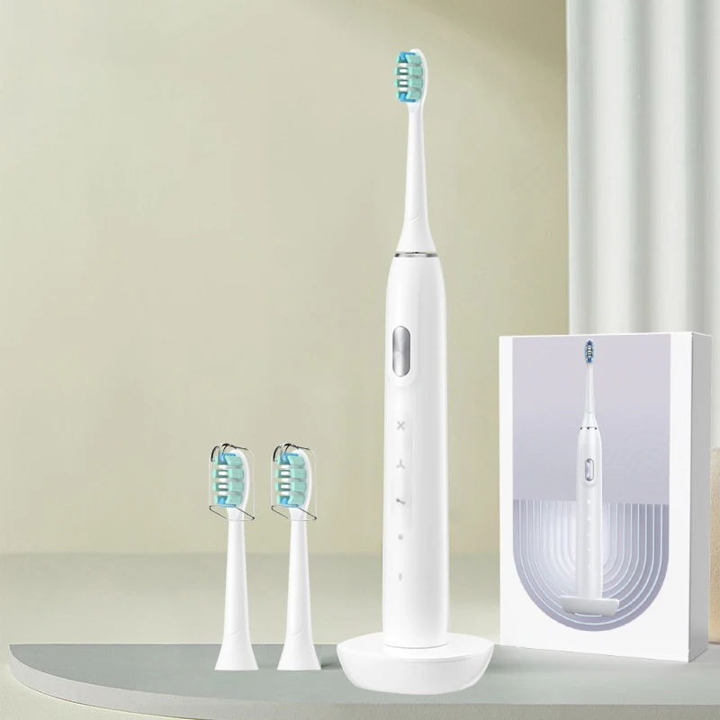 Pressure Sensor Turn On Toothbrush 4 Pack Brush Head Ipx8 Touch Control Sonic Electric Toothbrush With Travel Case