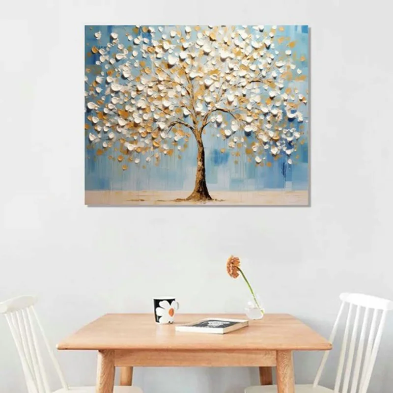 Acrylic art palm stencil wall painting tree leaf painted by batya whisper family tree