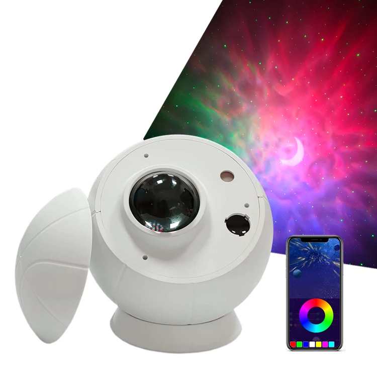 Basketball ABS case smart Alexa connection sound activated music projector nebular full sky night light