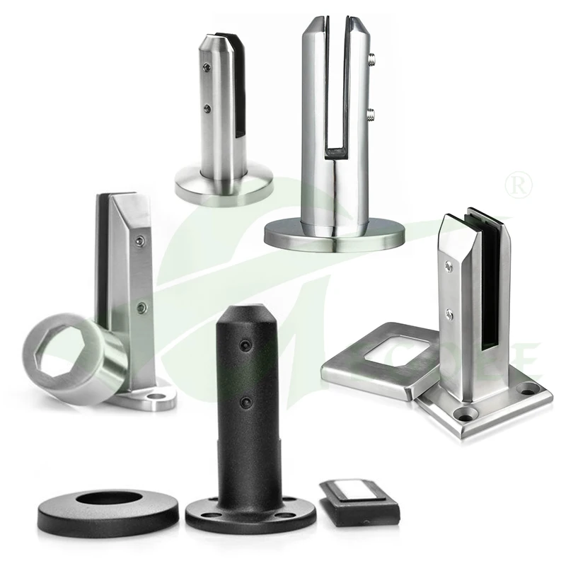 Direct Factory Sale Customized Glass Spigot Modern Colored Stainless Steel Accessories Balcony Deck Fixed Handrail Stairs