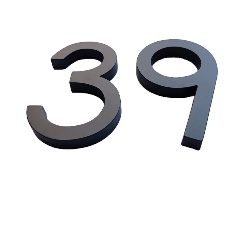 Factory Price Outdoor Waterproof Wall Installation Black Modern Address Numbers Sign