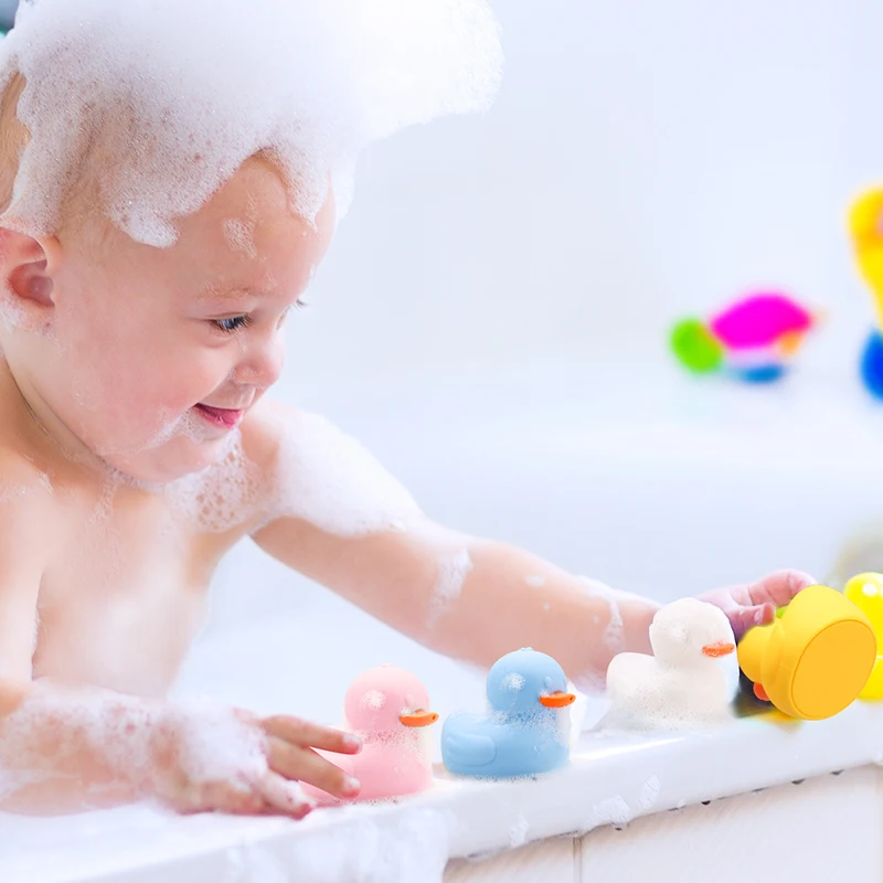 KEAN New Arrivals Mold Free Silicone Baby Bath Time Shower Toy Animals Duck Water Spray Toddler Duck Bath Toy For Kids