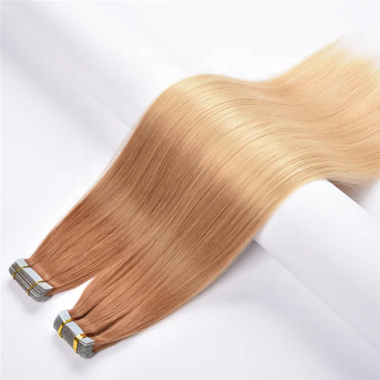 Оптовая продажа русские 100% Remy человеческие волосы для наращивания супер синяя лента волос