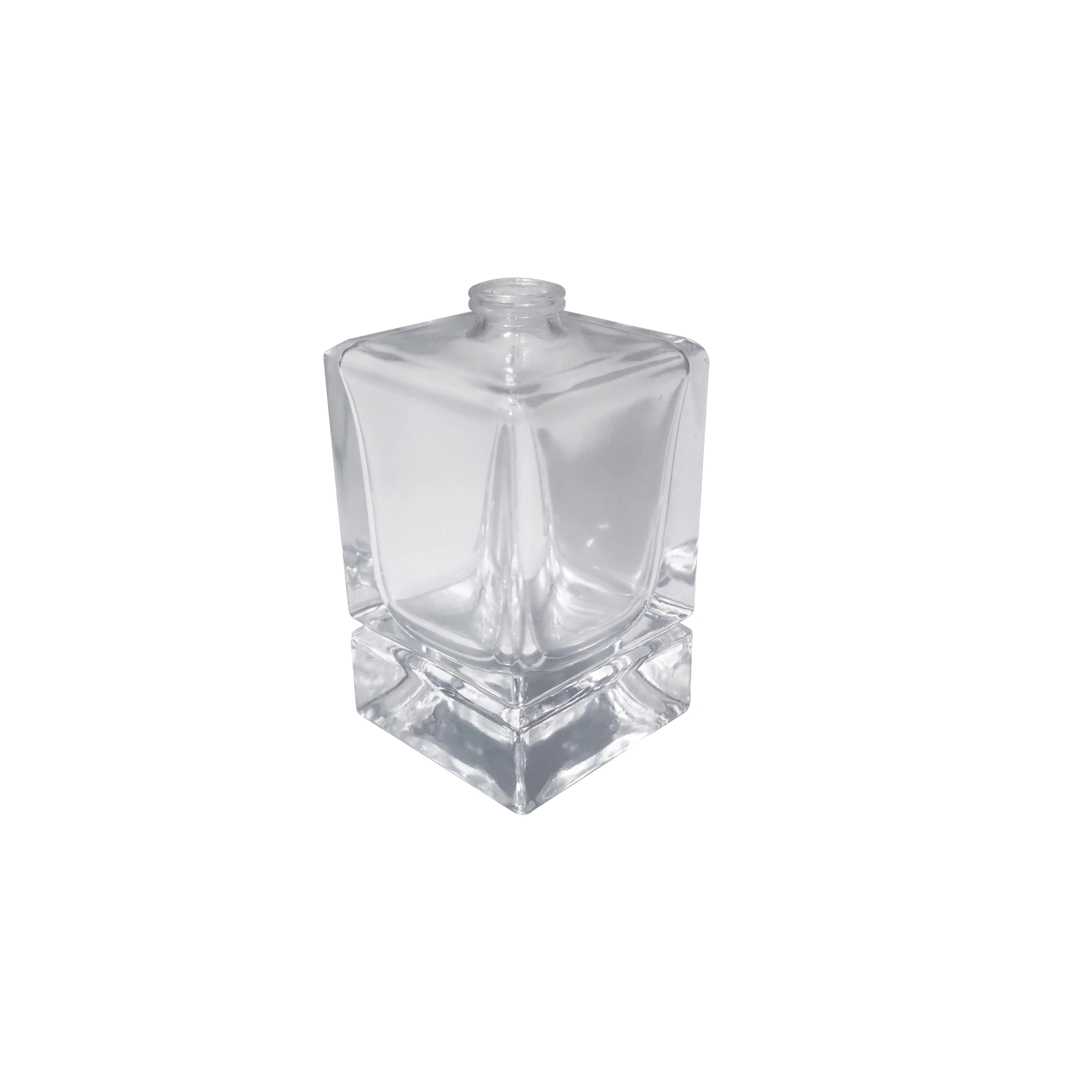 clear square Perfume Empty bottle Cosmetic Packaging glass perfume bottle spray for perfume