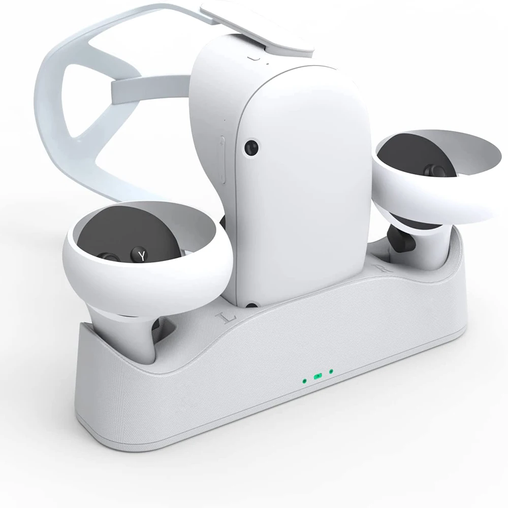 All in One Fast Charging Accessory Charging Dock Set for Oculus Quest 2 VR Controllers and Headset
